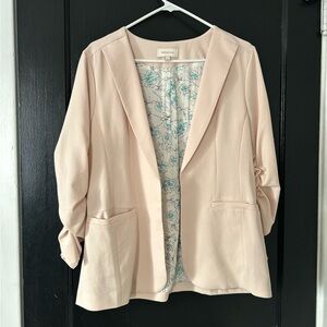 Skies Are Blue Blush Blazer with Floral Lining